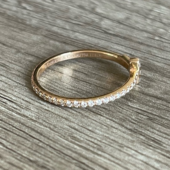 💍 Tiffany T Diamond Wire Band Ring 18k Rose Gold / Size 5 - Picture 5 of 8